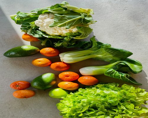fresh healthy green vegetables platter